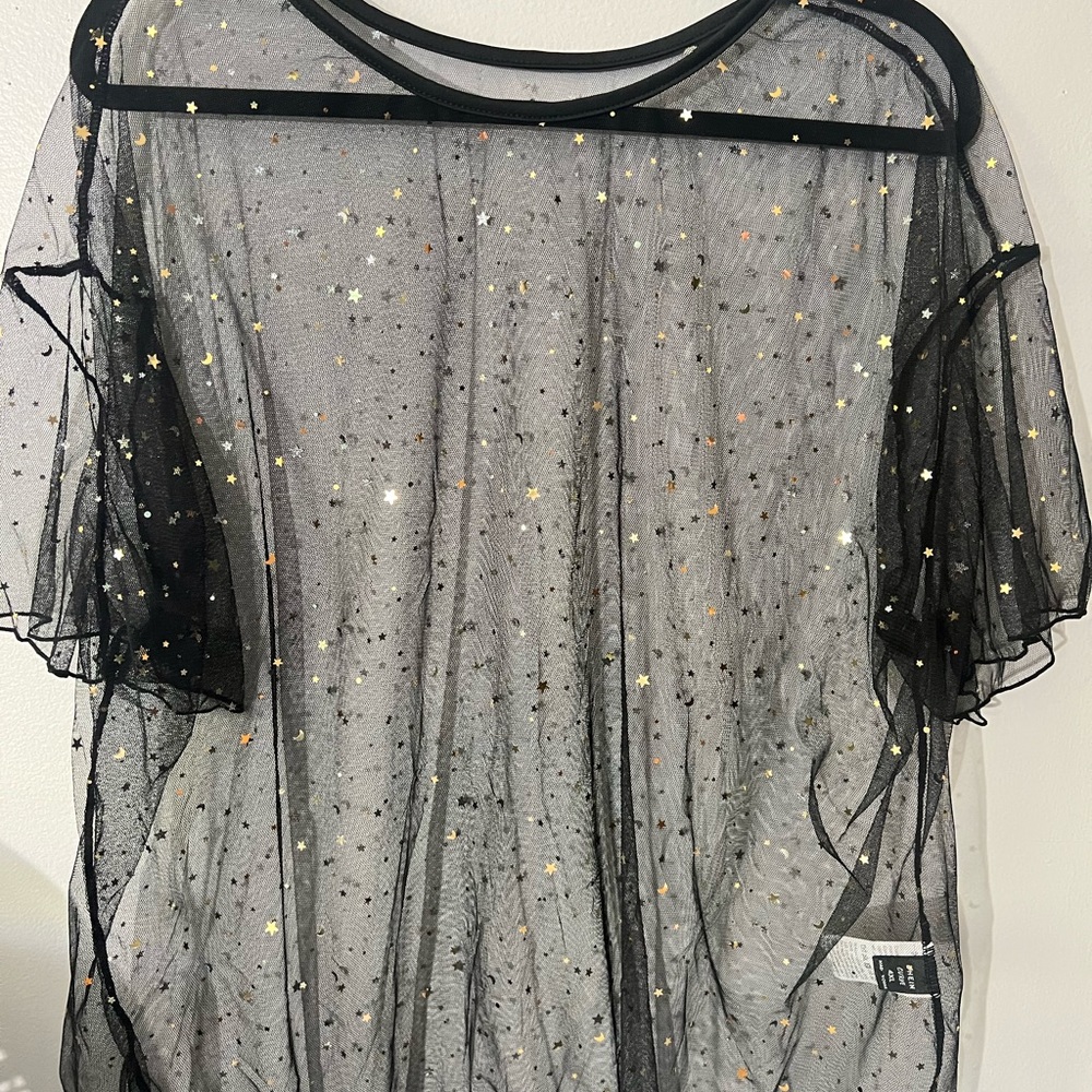 Moon and star mesh tshirt shein